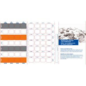 4-Colour 7-Day Qube Adherence Card - 2PSA - Customizable