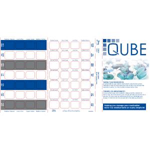 6-Colour 7-Day Qube Adherence Card - 1PSA - Customizable