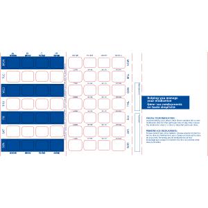 1-Colour 7-Day Qube Adherence Card - 2PSA - Customizable