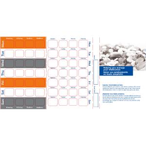 4-Colour 7 Day Heat-Seal Qube Adherence Card - Customizable