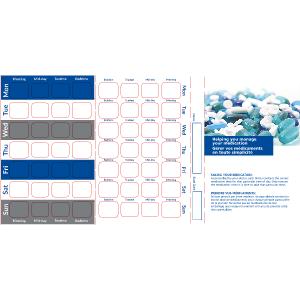 6-Colour 7 Day Heat-Seal Qube Adherence Card - Customizable