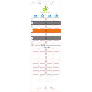 6-Colour 7-Day Bottom-Fold Adherence Card - 1PSA - Customizable