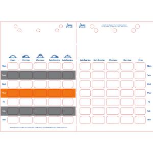 3-Colour 35-Day Book-Style Adherence Card - Customizable