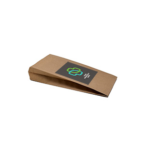  4-colour 10x5x2" kraft brown wedge bag – customizable